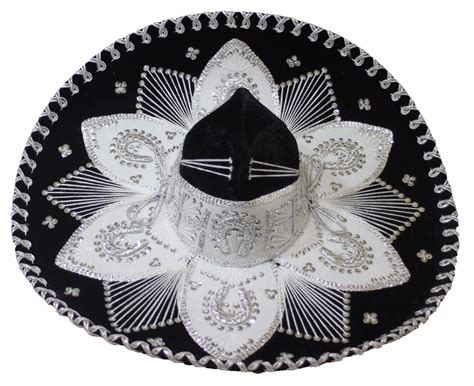 details about adult mexican mariachi hat sombrero charro cinco de mayo folk art black silver
