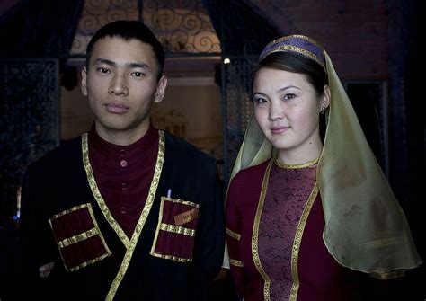 Couple In Traditional Clothes Astana Kazakhstan Traditional Outfits Clothes Fashion