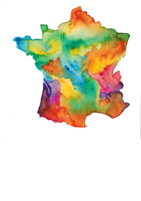 16 octobre 2018 altto aucun commentaire. Aquarelle carte de France | Dessin france, Carte de france ...