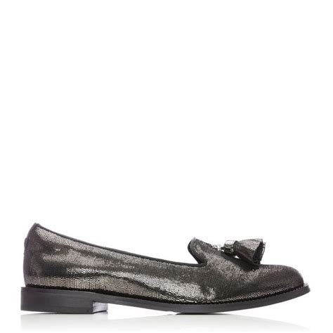Welonia Pewter Metallic Leather Shoes From Moda In Pelle Uk