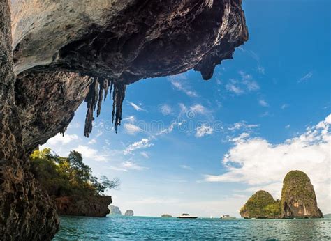 Tropical Phra Nang Beach At Railay Krabi Thailand Stock Image Image
