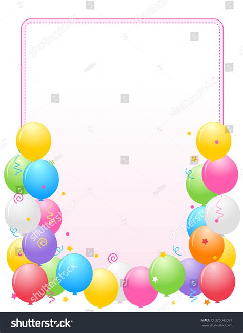 Colorful Balloons Border Frame Illustration Birthday Stock Illustration