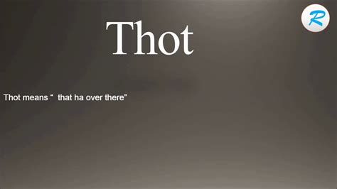 How To Pronounce Thot Youtube