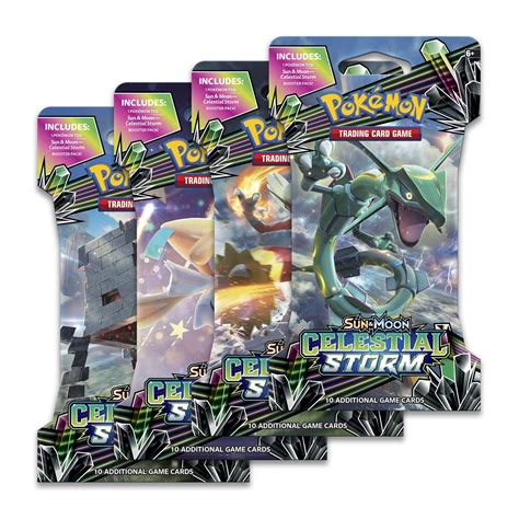 The booster packs were sold as part of special collection boxes. Pokémon TCG: Sun & Moon—Celestial Storm Sleeved Booster Pack (10 Cards) | Pokémon Center