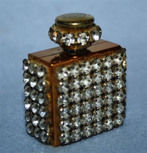 Elegant Vintage Rhinestone Perfume Bottle Perfume Bottles Antique