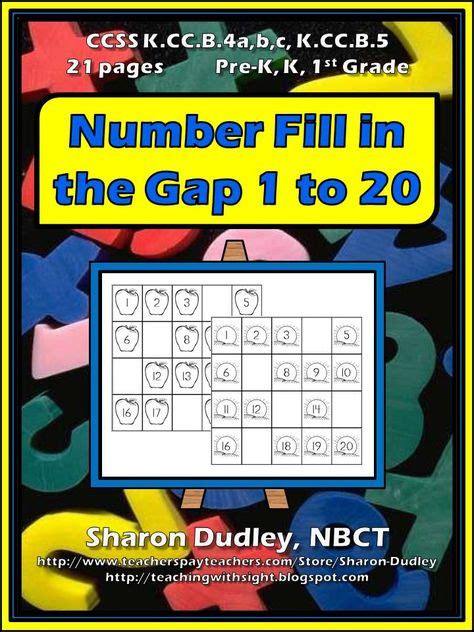 Number Fill In The Gap 1 To 20 Kindergarten Math Games Elementary