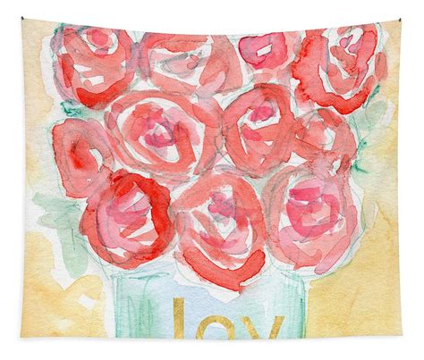 Joyful Roses Art By Linda Woods Tapestry For Sale By Linda Woods