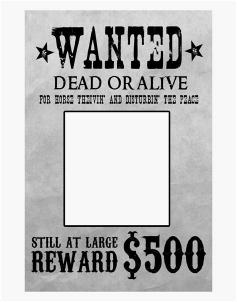 Western Clipart Wanted - Wanted Poster Overlay Png , Transparent ...