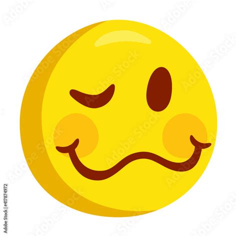 Woozy Face Emoji Icon Illustration Drunk Symbol Emoticon Design Doodle