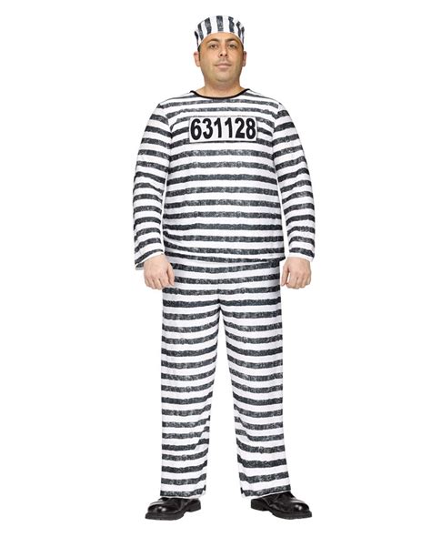 Convict Costume Jailbird Xl For Halloween Horror