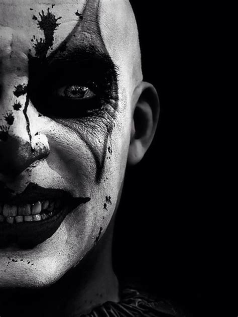 Pin By Nic On Striking Black And White Scary Clown Makeup Face