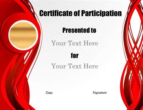 Certificate Of Participation Template Free Customize Online And Print
