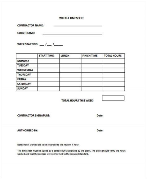 39 Timesheet Templates In Pdf