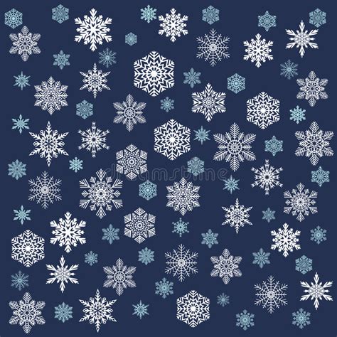 Snowy Christmas Background White Snowflakes Stock Vector