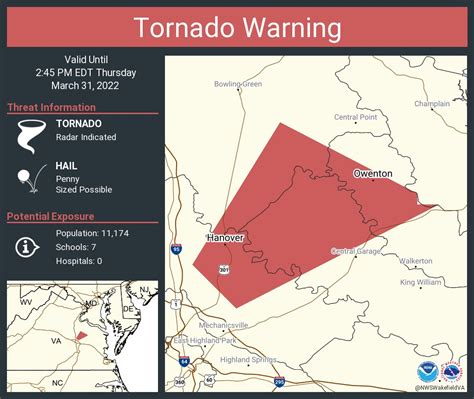 Nws Tornado On Twitter Tornado Warning Continues For Hanover Va