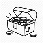 Treasure Chest Money Icon Loot Jewels Drawing