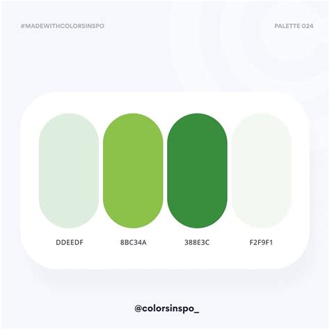 Looking for color schemes for your graphic, web, or ui design? The peaceful green color palette for green nature related ...