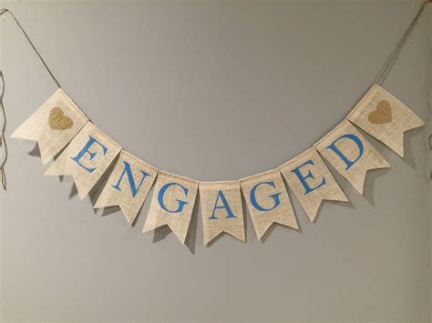 Engaged Burlap Banner Custom Banner Engagement Banner Photo