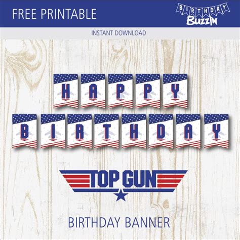 Free Printable Top Gun Birthday Banner Birthday Buzzin