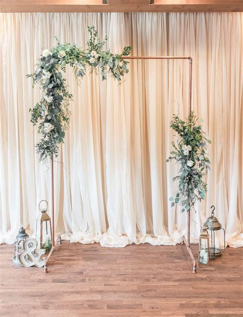 Minimalist Wedding Copper Wedding Arch Arbor Greenery Wedding Flowers Eucalyptus Greenery