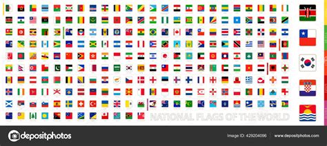 Square National Flags Collection World Collection Sorted Continents