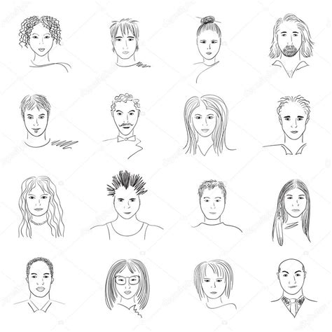 Doodle Faces — Stock Vector © Studiolightandshade 21983063