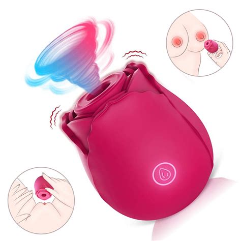 Clit Sucking Vibrator G Spot Dildo Stimulator Rose Sex Toy For Female