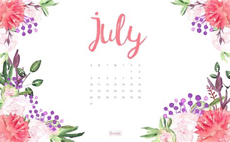 Desktop Wallpapers Calendar July 2016 Wallpaper Cave