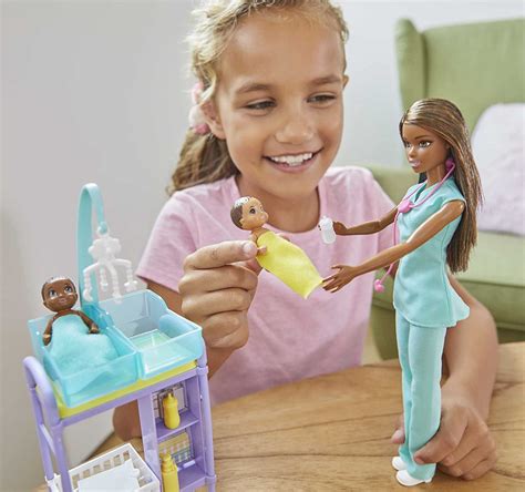 Buy Barbie Baby Doctor Playset With Brunette Doll 2 Infant Dolls Exam