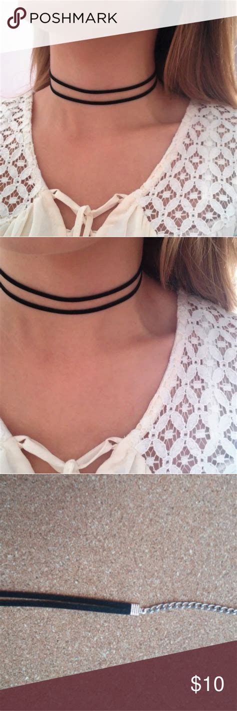 Double Stranded Leather Choker Fashionable Leather Choker With Two
