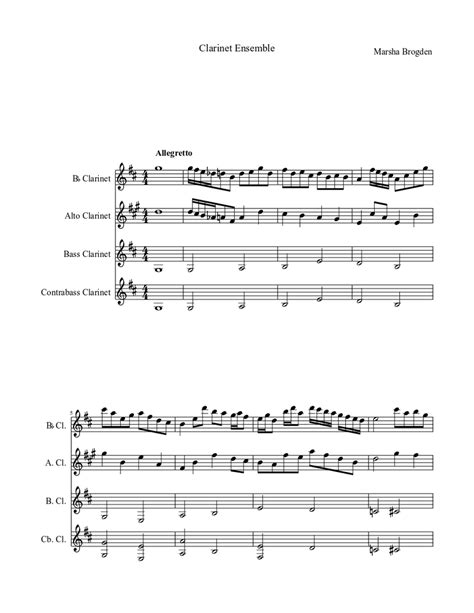 Clarinet Quartet Sheet Music Download Free In Pdf Or Midi