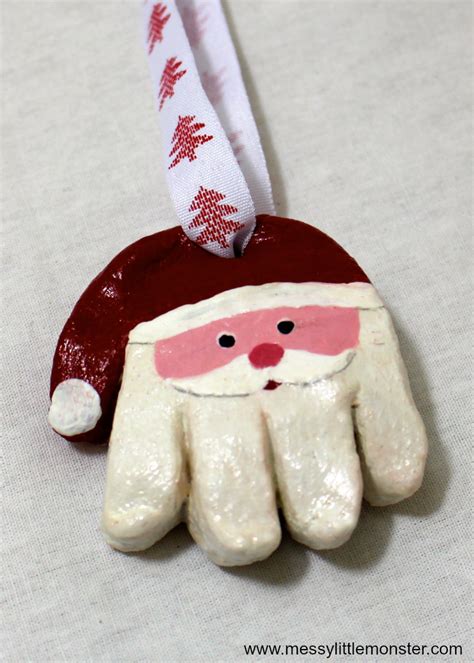Santa Salt Dough Handprint Ornaments And Easy Salt Dough Recipe
