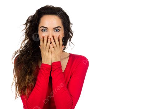 Scared Shocked Woman Attractive People Copy Space Eyes Png
