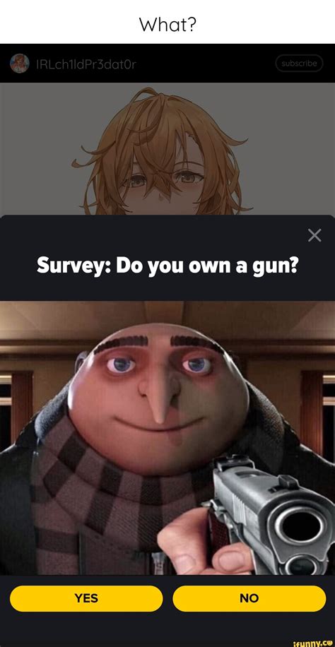 What Survey Do You Own A Gun Ifunny