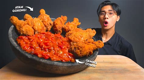 Ngiler Woy Mukbang Ayam Goreng Crispy Sambel Cobek Extra Pedas Pake Nasi Youtube