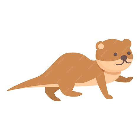 Premium Vector Walking Weasel Icon Cartoon Vector Stoat Animal Cute Mink