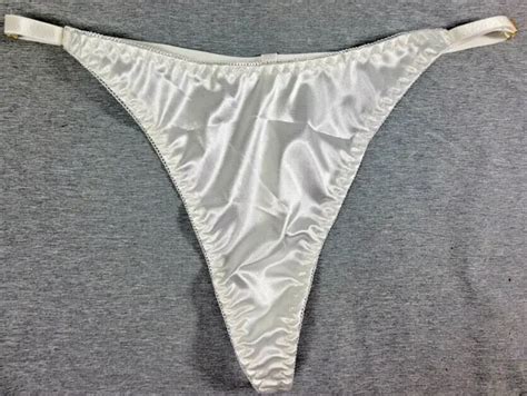 80s Style Shiny Satin White G String Panties Sexy Sz Xl Flattering Sexy Nwot 1977 Picclick