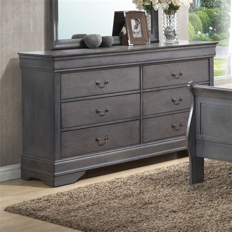 Wildon Home Louis Phillip 6 Drawer Dresser With Mirror Wayfair