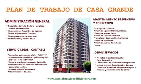AdministraciÓn De Edificios En Lima Plan De Trabajo Casa Grande