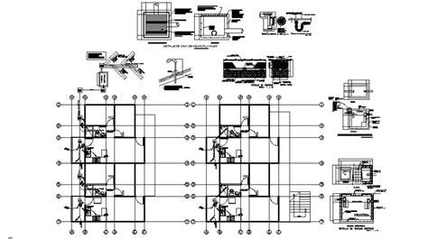 Sanitary Installation Details Of Housing Floors Cad Drawing Details Dwg