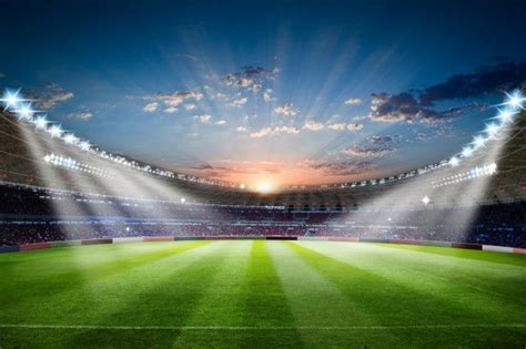 Football Stadium 3d Rendering Soccer Stadium With Crowded Field Arena