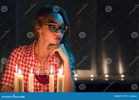 Woman With Candles Stock Image Image Of Night Luxury
