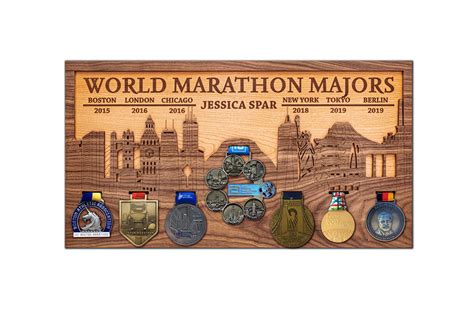 World Marathon Majors Medal Display And Medal Hanger For All Six Etsy