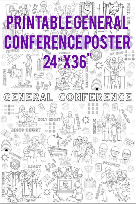 General Conference Coloring Poster 24x36 Print At Home Etsy General