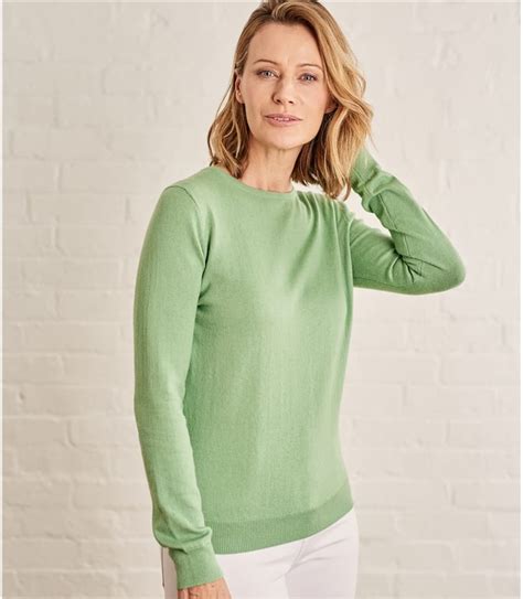 Parakeet Womens Cashmere And Cotton Crew Neck Sweater Woolovers Us