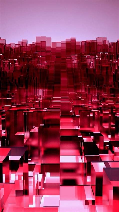 Abstract 3d Overlap Cubes Red Pattern Iphone 8 Wallpapers Free Download