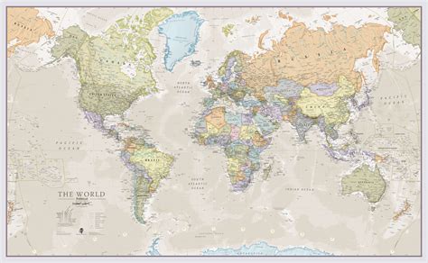 Cuadro Mapa Mundi 2 Global Terrestre Mural Grande Clasico Descripci Images