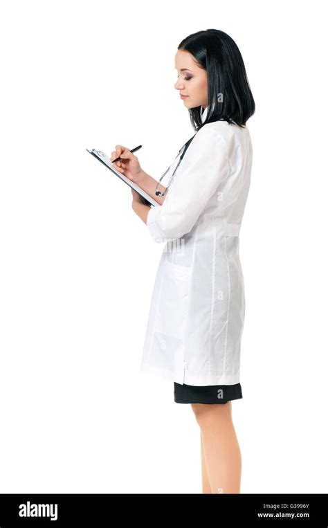 Female Doctor Holding Clipboard Stock Photo Alamy