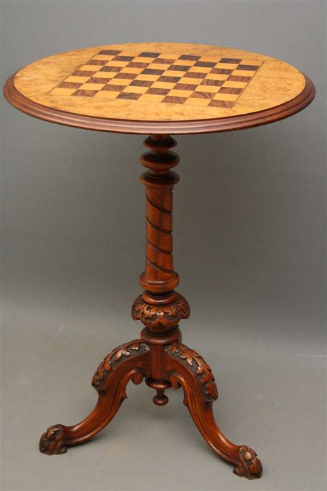Table (furniture), a piece of furniture with a flat top and one or more legs. Victorian Game Table In Walnut - Antiques Atlas