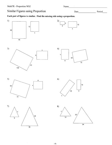 Proportions notes hw key answer : Similar Figures And Proportions Worksheet With Answers